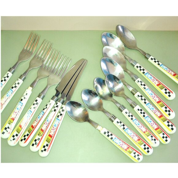 Gibson China Nascar Flatware Set Dining Auto Racing Replacements - Picture 1 of 7